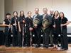 From left to right, oboists Rika Brent and Akane Inoue-Setiawan; bassoonists Elah Grandel and Stephanie Busby; hornists Neil Godwin and Kevin Owen; BWS President Matthew Ruggiero; and clarinetists Kai-Yun Lu and Juliet Lai.